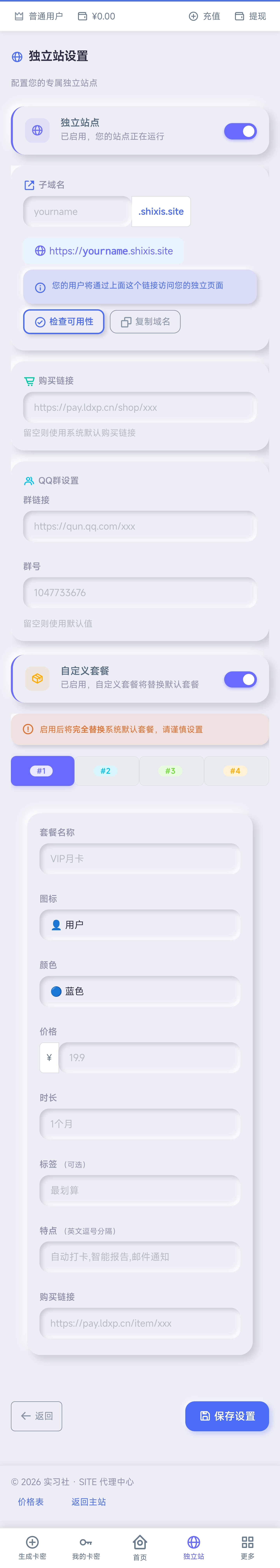 独立站设置